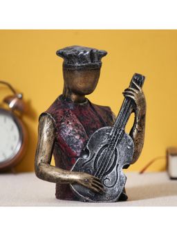 eCraftIndia - Man with Hat Playing Guitar Decorative Statue