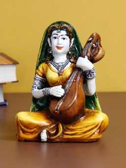 eCraftIndia - Rajasthani Woman Statue Playing Sitar Showpiece