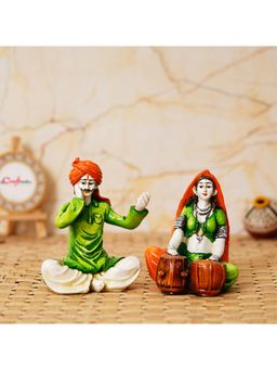 eCraftIndia - Rajasthani Musician Couple Statue (Set Of 2)