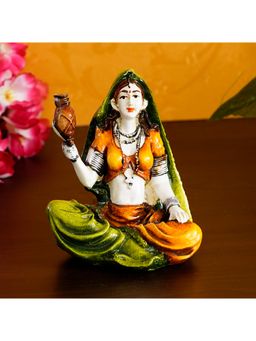 eCraftIndia - Rajasthani Woman with Antique Kandil Showpiece