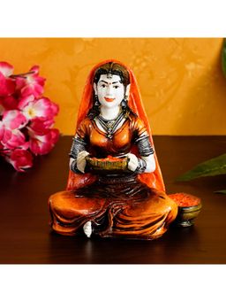 eCraftIndia - Rajasthani Woman Cleaning Spices Showpiece