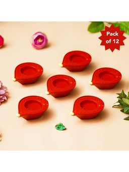 eCraftIndia - Brown Flameless & Smokeless Led Water Sensor Diyas (Set Of 12)