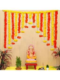 eCraftIndia - Yellow Orange Marigold Flower Full Door Decoration Item Toran