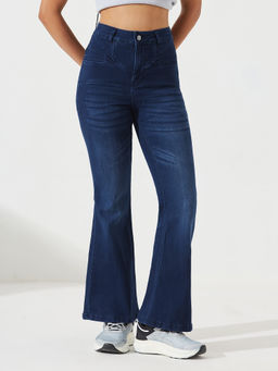 DOLCE CRUDO - Women Blue Denim Solid Boot Cut Jeans