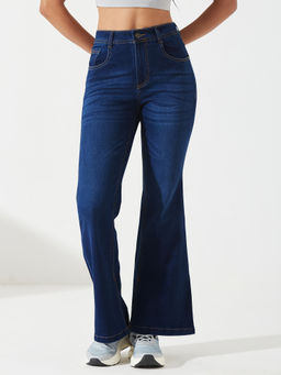 DOLCE CRUDO - Women Blue Denim Solid Boot Cut Jeans