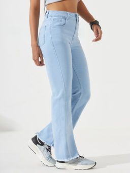 DOLCE CRUDO - Women Blue Denim Solid Boot Cut Jeans