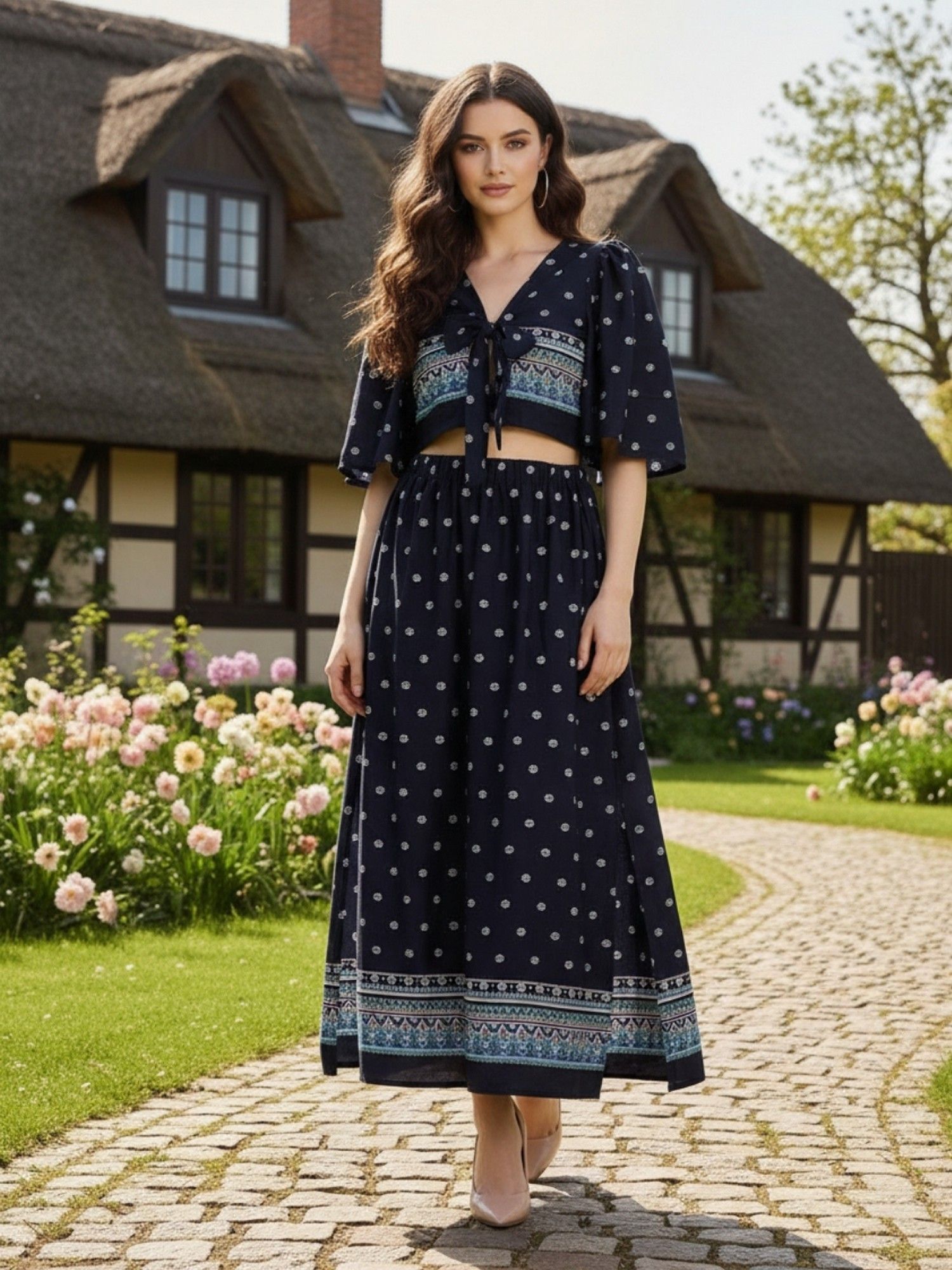 sera Printed Navy Blue Co-Ord Set-picture-11