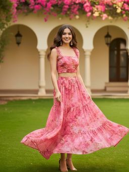 Sera - Pink Chiffon Cord-Set