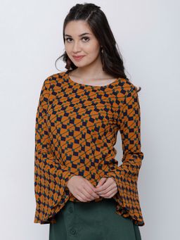 TOKYO TALKIES - Brown Printed Regular Top