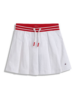 Tommy Hilfiger - White Solid Regular Fit Skirt