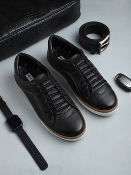 EZOK - Black Casual Leather Sneakers