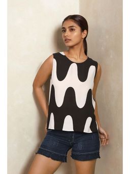 Dora Dori - Wave Print Rayon Sleeveless Top