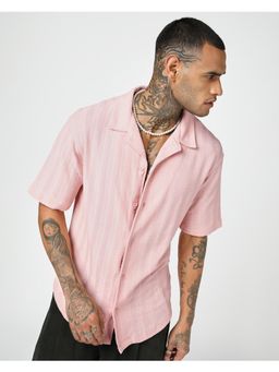 Bewakoof - Mens Peach Textured Oversized Shirt