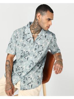 Bewakoof - Mens Green All Over Printed Oversized Shirt