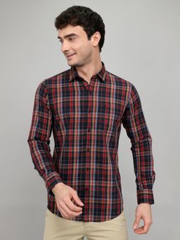 Monte Carlo - Mens Regular Full Sleeve Check Collared Shirt