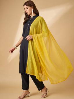 Clora Creation - Mustard Solid Chiffon Dupatta
