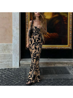 PARTIQ - Women Beige Printed Maxi Dress