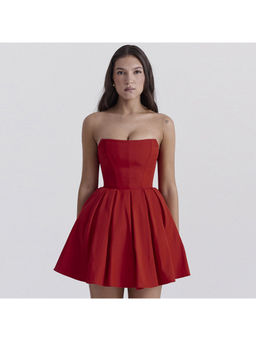 PARTIQ - Women Red Solid Mini Dress