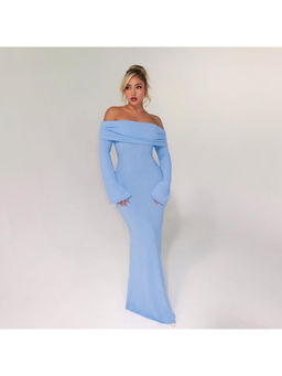 PARTIQ - Women Blue Solid Maxi Dress