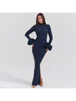 PARTIQ - Women Navy Blue Solid Maxi Dress
