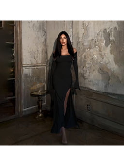 PARTIQ - Women Black Solid Maxi Dress