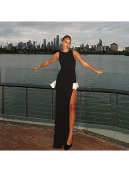 PARTIQ - Women Black Solid Maxi Dress