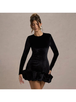 PARTIQ - Women Black Solid Mini Dress
