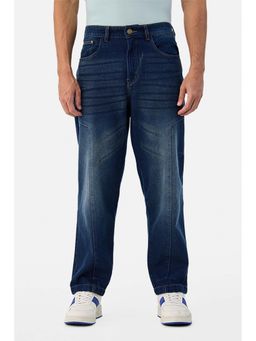 Snitch - Men Dark Navy Blue Denim Relaxed Fit Casual Jeans