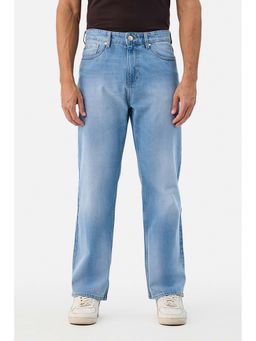 Snitch - Men Light Blue Washed Straight Casual Jeans