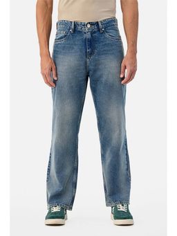 Snitch - Men Blue Washed Straight Casual Jeans
