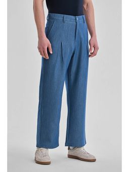 Snitch - Men Blue Polyester Blend Trouser