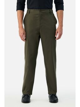 Snitch - Men Olive Solid Relaxed Fit Trouser