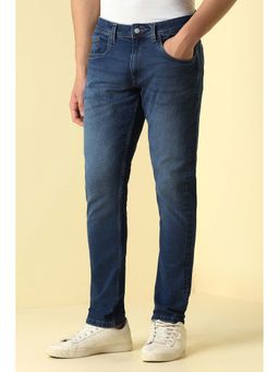 Allen Solly - Men Navy Blue Mid Waist Jeans