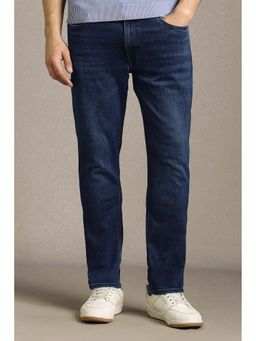 Louis Philippe - Men Navy Blue Smart Straight Fit Jeans