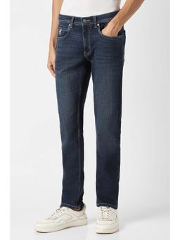 Peter England - Men Navy Blue Straight Fit Solid Jeans