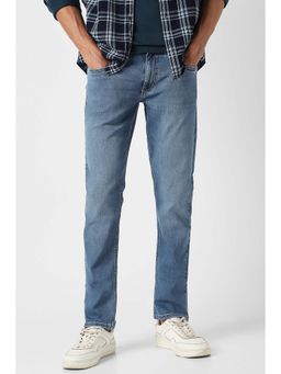 Peter England - Men Light Blue Straight Fit Solid Jeans