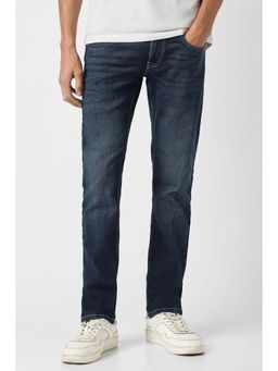 Peter England - Men Navy Blue Slim Fit Solid Jeans
