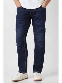 Peter England - Men Navy Blue Solid Slim Fit Jeans