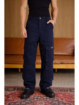 Bonkers Corner - Men Navy Blue Solid Cargo