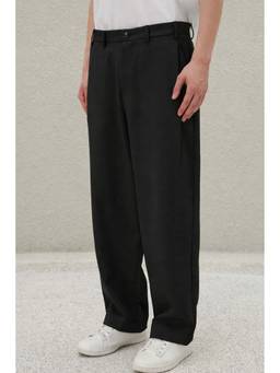 Bonkers Corner - Men Shadow Black Solid Korean Trouser