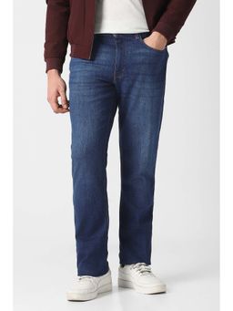 Van Heusen - Men Dark Blue Solid Straight Fit Jeans