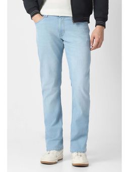 Van Heusen - Men Light Blue Solid Mid Waist Jeans