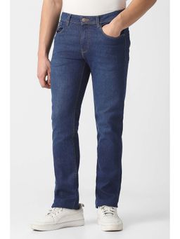 Van Heusen - Men Navy Blue Straight Fit Solid Jeans