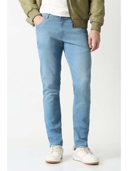 Van Heusen - Men Light Blue Solid Slim Fit Jeans