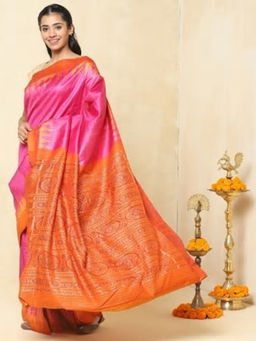 Fabindia - Silk Woven Ikat Sari