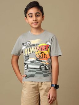 Kidsville - Official Hot Wheels Boys Graphic Printed Regular Fit T-Shirt