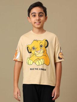Kidsville - Official Lion King Simba Boys Graphic Printed Oversized Fit T-Shirt