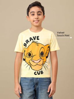 Kidsville - Official Lion King Simba Boys Puff Graphic Printed Regular Fit T-Shirt