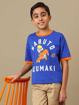 Kidsville - Official Naruto Uzumaki Boys Graphic Printed Oversized Fit T-Shirt