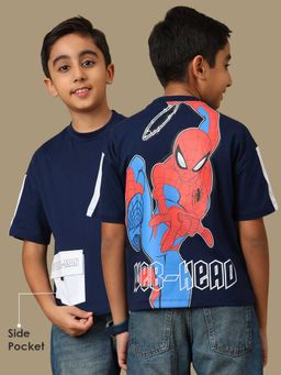 Kidsville - Official Amazing Spiderman Boys Graphic Oversized Fit Pocket T-Shirt